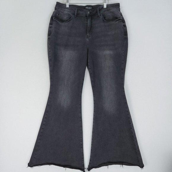 Judy Blue Jeans Judy Blue Jeans Womens 8w Black Super Flare Leg High Waist Stretch Denim